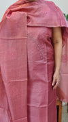 Blush pink tussar silk suit