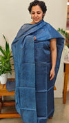 Classic blue tussar silk suit