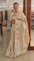 Beige Handloom Desi tussar silk applique saree
