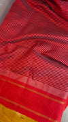 Beige and Red handoom desi tussar silk saree - A139