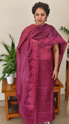 WZCW - Wine shade cutwork tussar silk suit