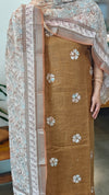Brown linen salwar suit- LN428