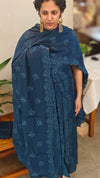 Classic blue muslin salwar suit - 4418
