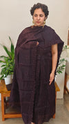 Coffee brown with violet Muslin salwar suit - 4418