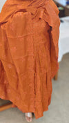 Rust orange muslin salwar suit - 4418