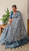 Indigo silky kota saree