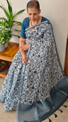 Indigo silky kota saree