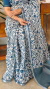 Indigo silky kota saree