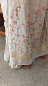 Light beige and Peach linen chanderi saree - X32