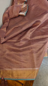 Mauve linen silk saree - DR42
