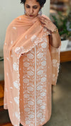 Peach embroidered georgette salwar suit - CM35