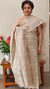 Beige pure desi tussar silk suit