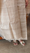 Beige pure desi tussar silk suit