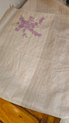 Beige and Lilac pure handloom desi tussar silk saree - 692T
