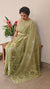 Sage Green mal chanderi Appique saree - MLK9 - G1
