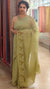 Sage green mal chanderi applique saree - MLK9 - G3