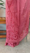 Maroon mal chanderi applique saree - MLK9 - GB