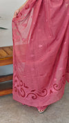 Maroon mal chanderi applique saree - MLK9 - GB