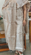 Taupe shade tussar silk suit