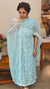 Baby blue Crepe George embroidered suit - ECK3