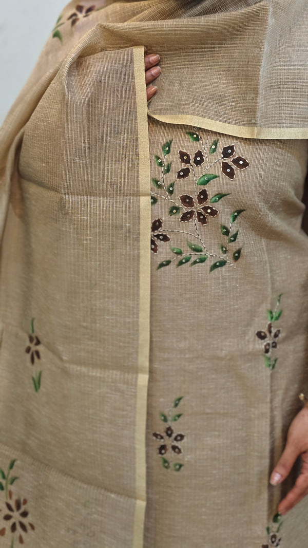 Beige tissue kota painted suit