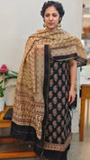 Black and beige chanderi suit