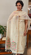 Cream Jamdani suit - DL73A