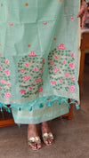 Teal Green Jamdani Suit - DL73A