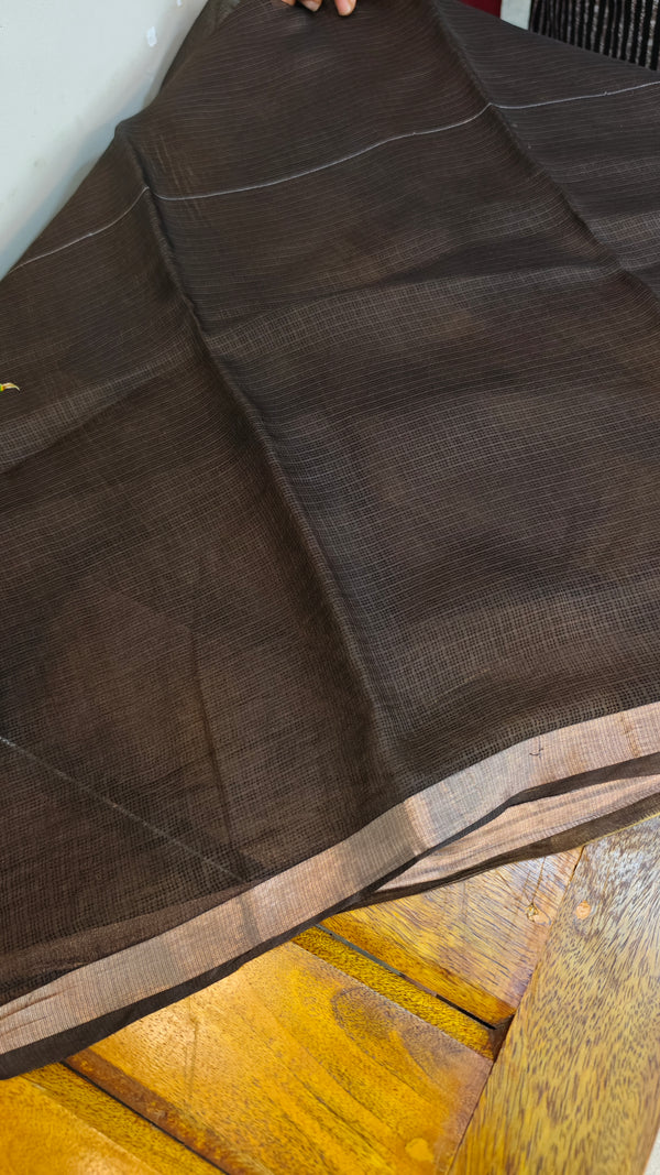 Brown and beige kota silk saree - KTS3