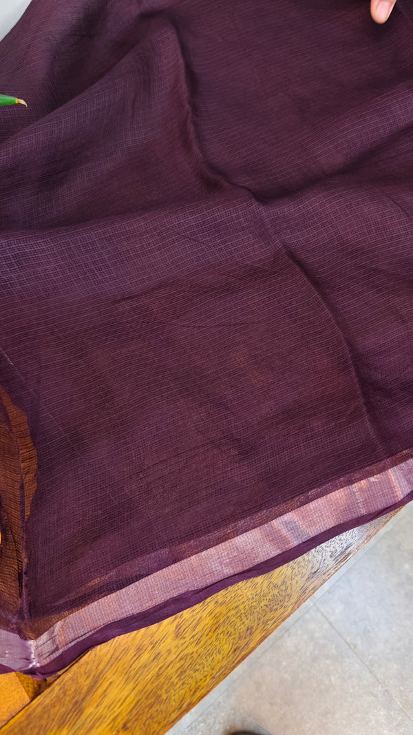 Wine printed kota silk saree - KTS3