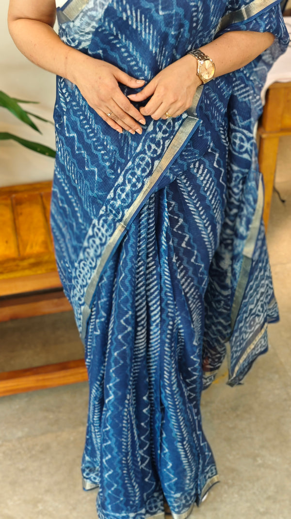 Indigo kota silk saree - A1 - KTS3