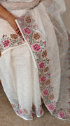 Off whiteand Pink Tepchi kota saree