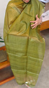 Green tussar silk suit