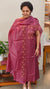 Mauve tussar silk suit
