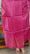 Dark pink tussar silk suit