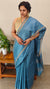 Ocean blue zari check tussar silk saree - 4K32