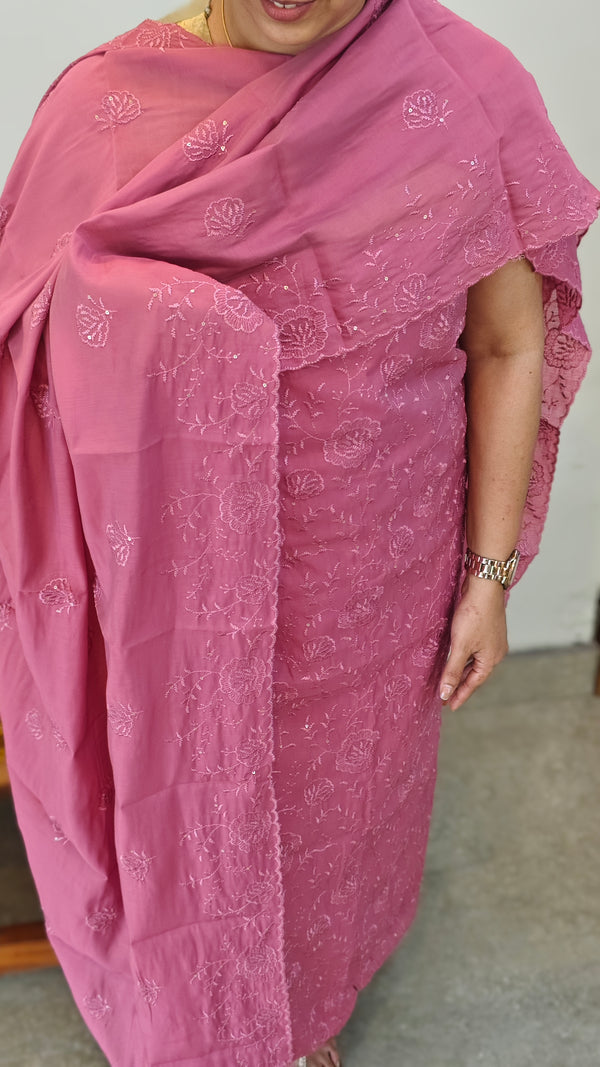 Punch pink muslin salwar suit
