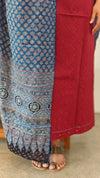 Maroonand Blue cotton salwar suit