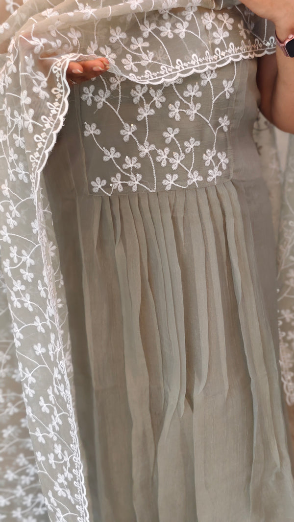 Basil Green Tissue Organza suit - B904
