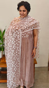 Mauve tissue organza suit - B904