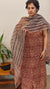 Brick red and beige kota doria salwar suit - GD331