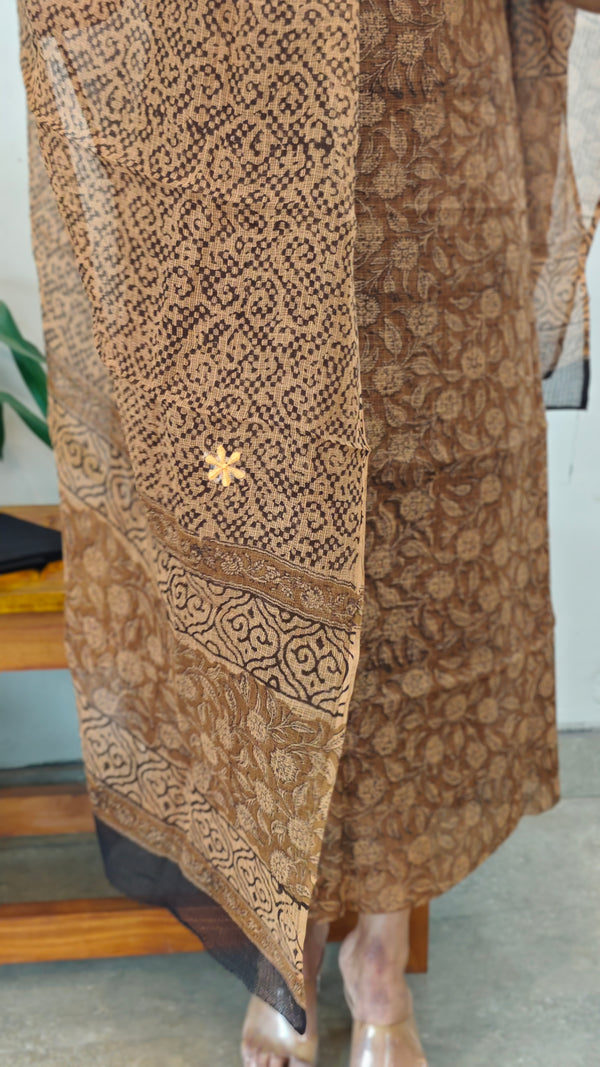 Chocolate brown kota doria salwar suit -GD331