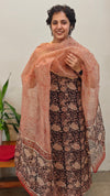 Black and brick red Kota doria salwar suit - GD331