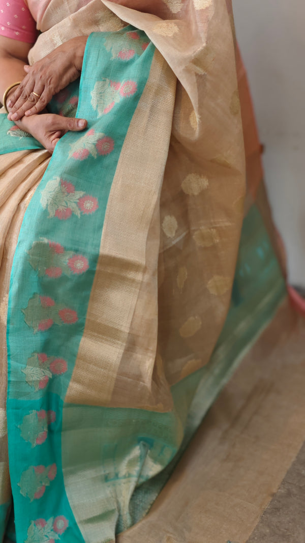 Banarasi saree with ganga jamuna borders - CSF5