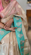 Banarasi saree with ganga jamuna borders - CSF5