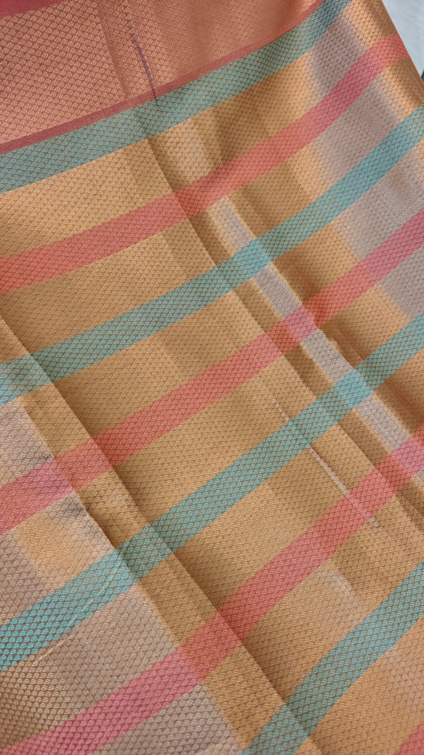 Rose gold tissue kota banarasi saree - CSF5