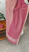 Beige and Maroon handloom cotton suit