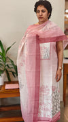 Off white and Mauve Blended Linen suit