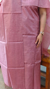 Mauve bamboo tussar silk suit