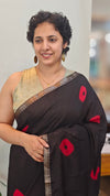 Black chinon silk bandini saree - NG22